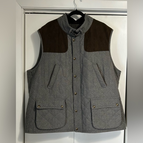 Jos A Bank 1905 Outerwear Big & Tall Size 3X Gray Brown Quilted Outerwear Vest - Picture 2 of 14